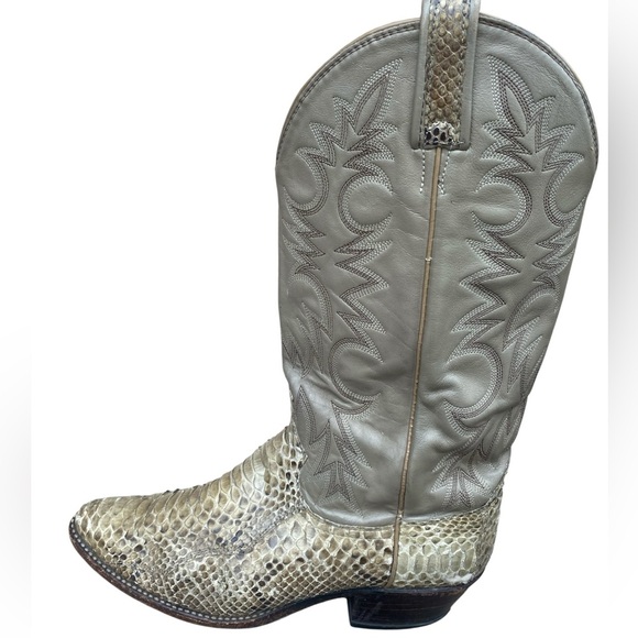 Dan Post snake skin 2 tone boots men’s SZ 9 - Picture 4 of 13
